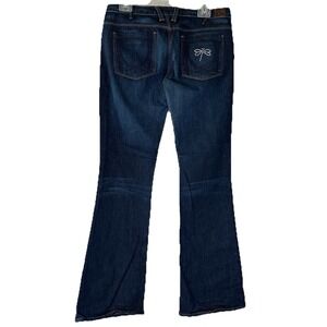 VTG U‎ by Yanuk Flared Bootcut Blue Jeans Embellished Firefly 29 Dark Wash 90s